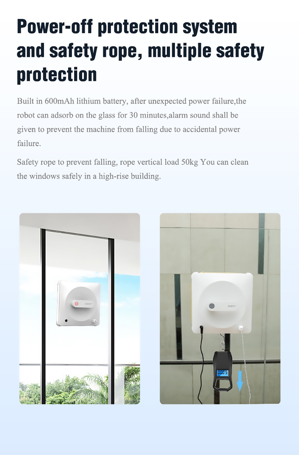 Bobot Singfei Win 3060 2500pa Elektrický robotický vysávač na okná s bezkartáčovým motorom APP Control Remote Control