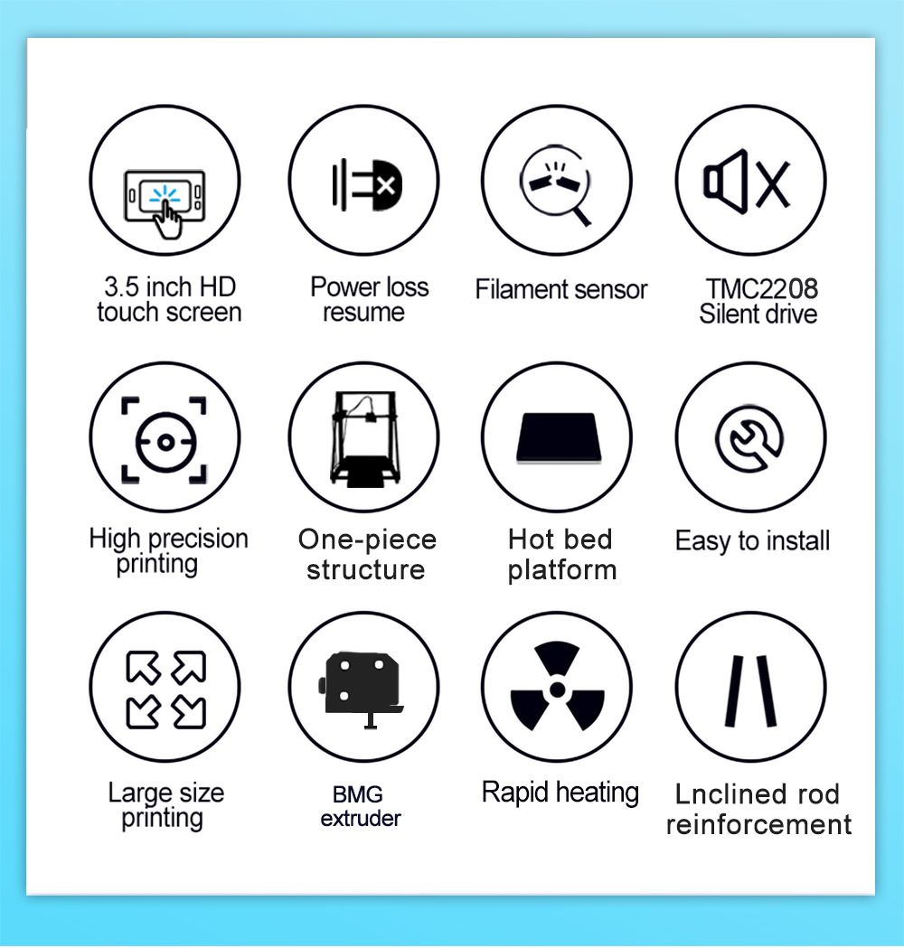 CREASEE CS50S Pro 3D Printer High Precision Printing Large Resume Off Build Plate, Printing Size 500x500x600mm