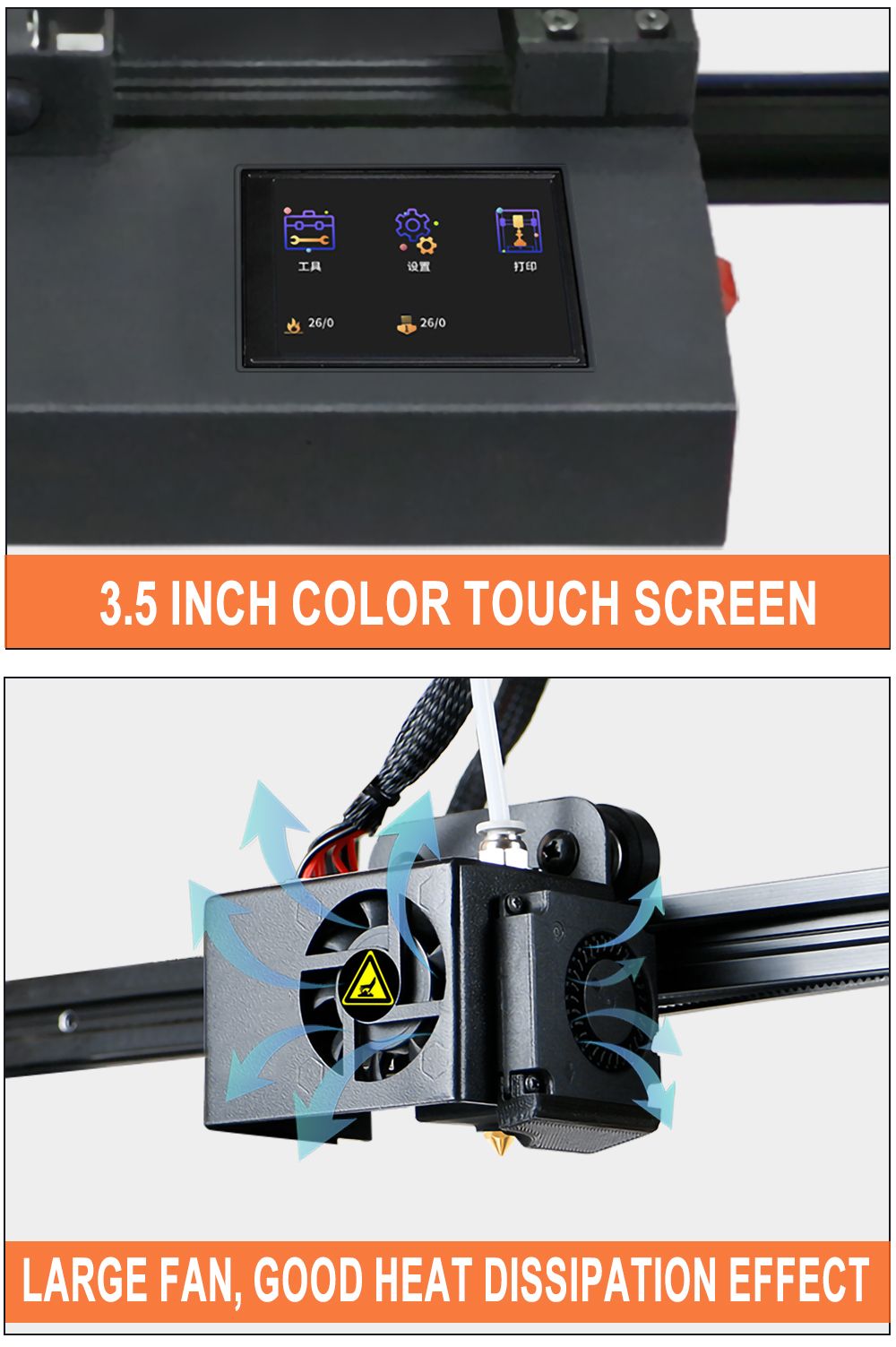 CREASEE CS50S Pro 3D Printer High Precision Printing Large Resume Off Build Plate, Printing Size 500x500x600mm