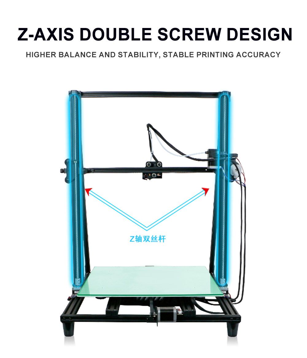 CREASEE CS50S Pro 3D Printer High Precision Printing Large Resume Off Build Plate, Printing Size 500x500x600mm