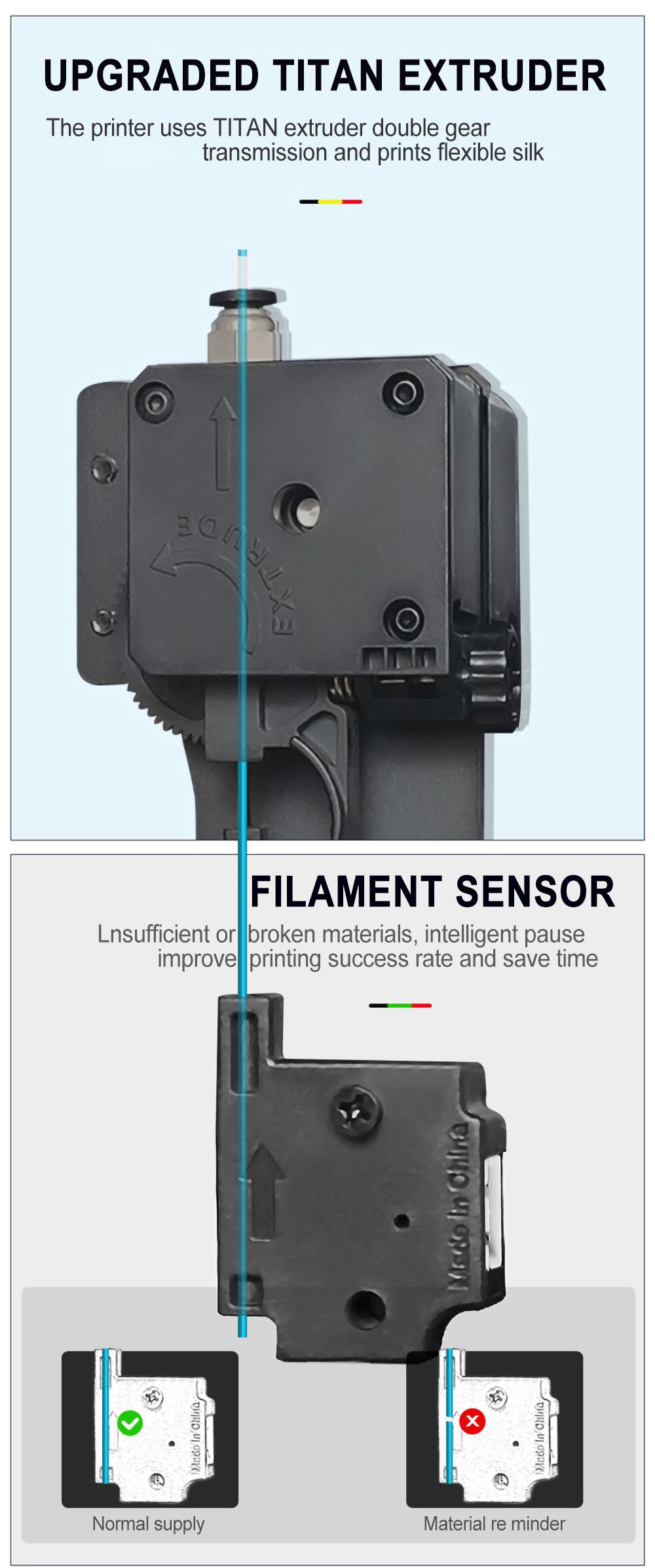 CREASEE CS50S Pro 3D Printer High Precision Printing Large Resume Off Build Plate, Printing Size 500x500x600mm