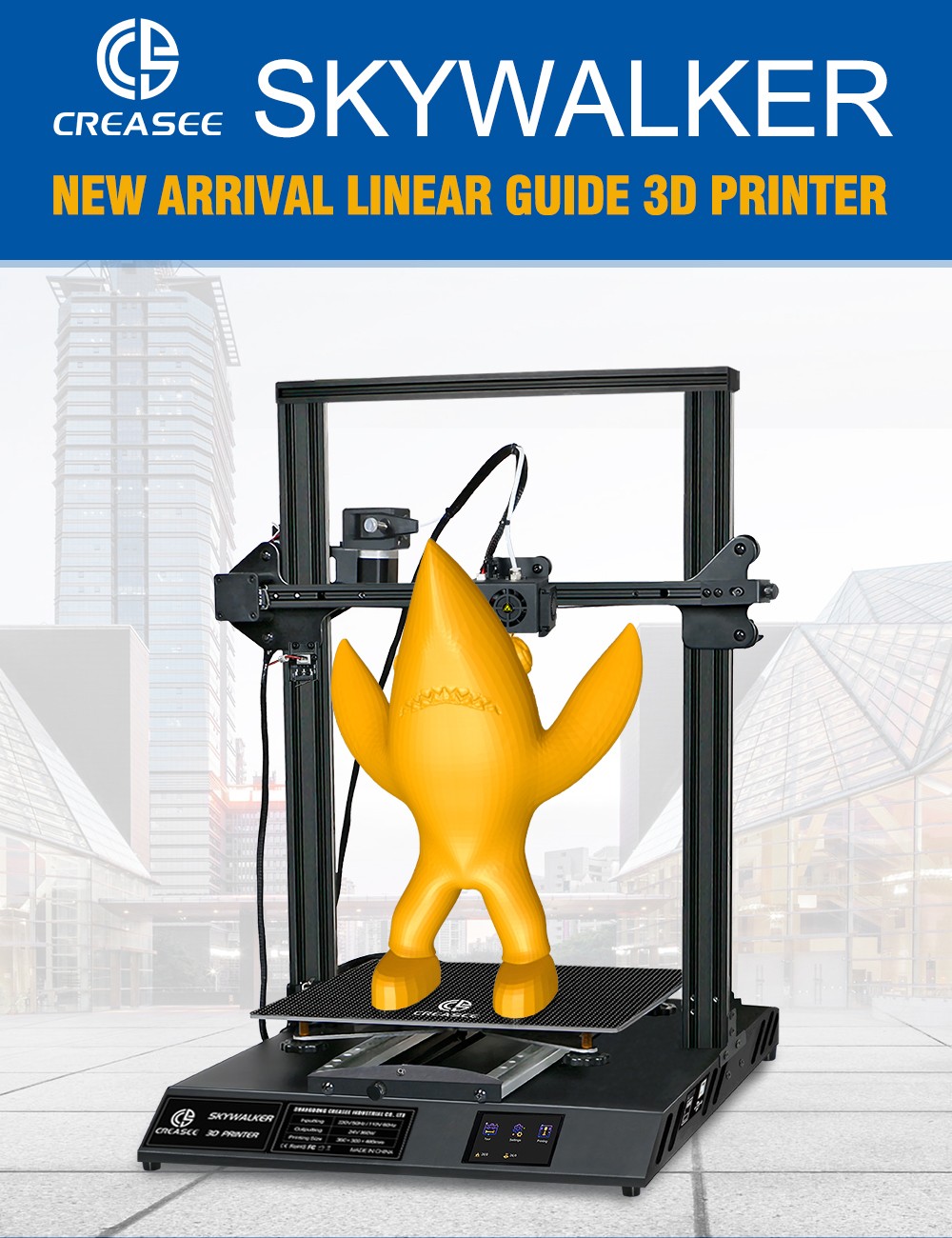 Imprimante 3D CREASEE SKYWALKER double piste haute précision grande éducation commerciale bricolage taille d'impression sur verre 300x300x400mm