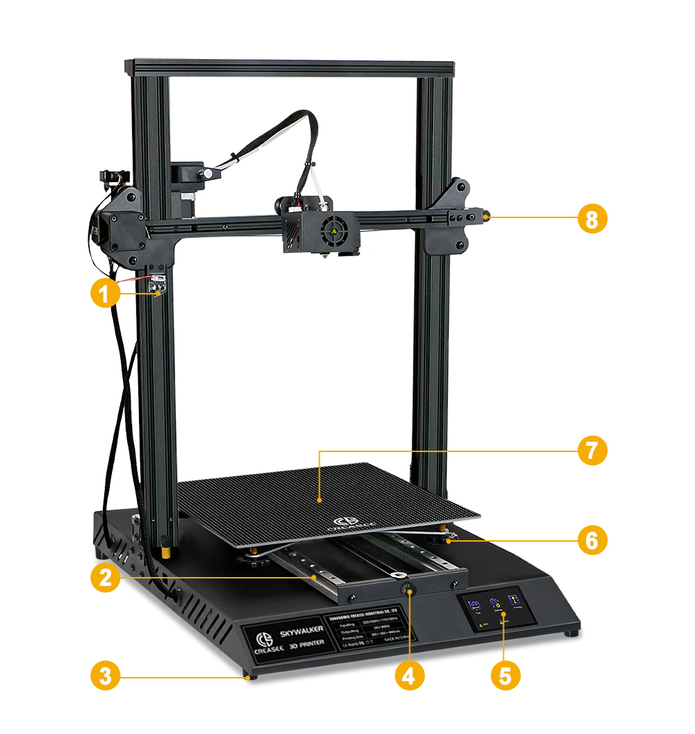 CREASEE SKYWALKER 3D Printer Dual-Track High-Precision Large Commercial Education DIY Glass Printing Size 300x300x400mm