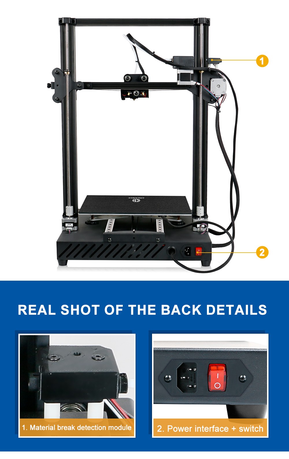 CREASEE SKYWALKER 3D Printer Dual-Track High-Precision Large Commercial Education DIY Glass Printing Size 300x300x400mm