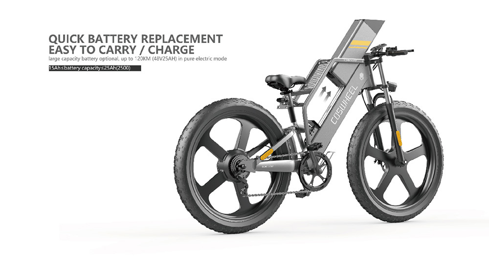 Coswheel T26 E-bike All-terrain Bike 25Ah Battery 48V 750W Motor 90-130 Range 45kmh Max Speed Space Grey