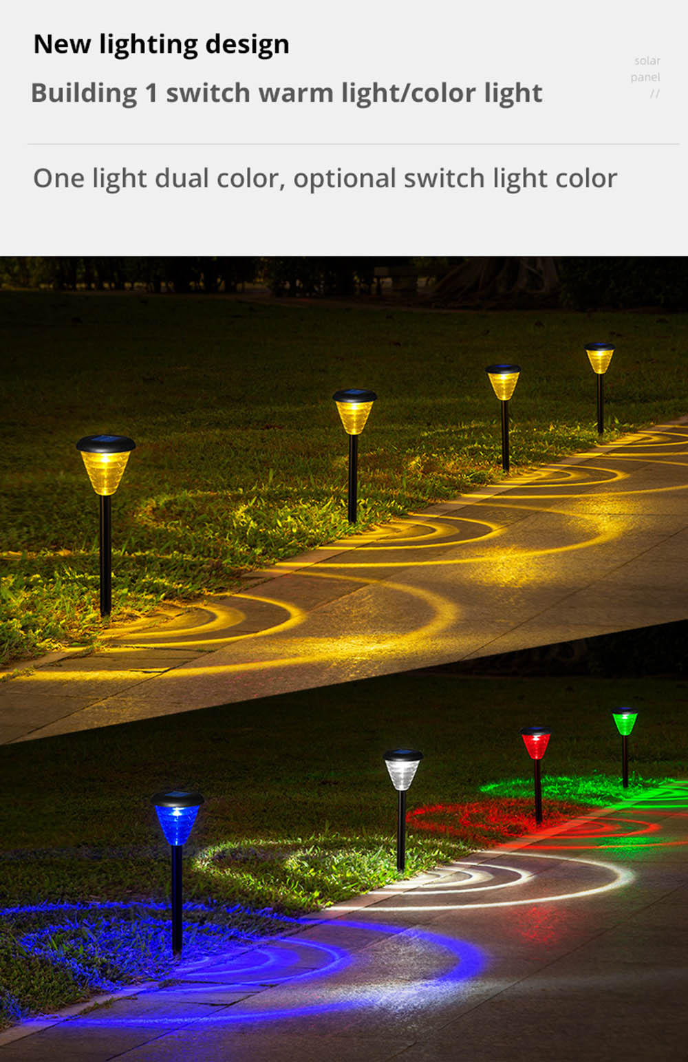 Creative LED Solar Landscape Lamp Waterproof IP65 for Garden, Courtyard, Patio, Walkway, Driveway
