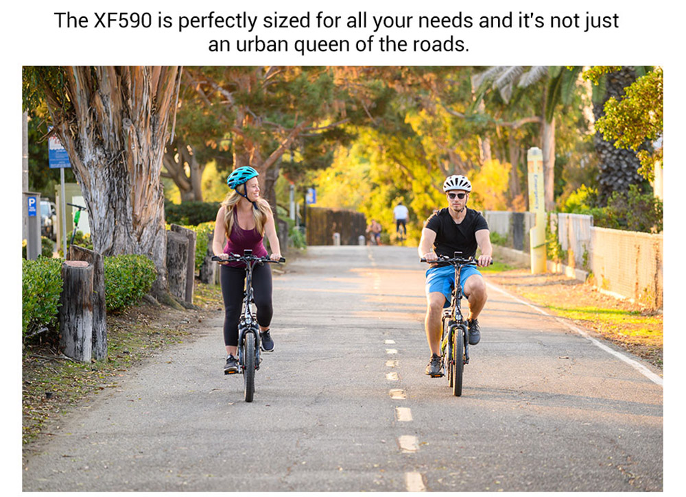 Cyrusher XF590 Folding Electric Bike 500W 48V 10 Ah Battery 7 Speed City E-bike - White 16 Cyrusher XF590 Folding Electric Bike 500W 48V 10 Ah Battery 7 Speed City E-bike - White