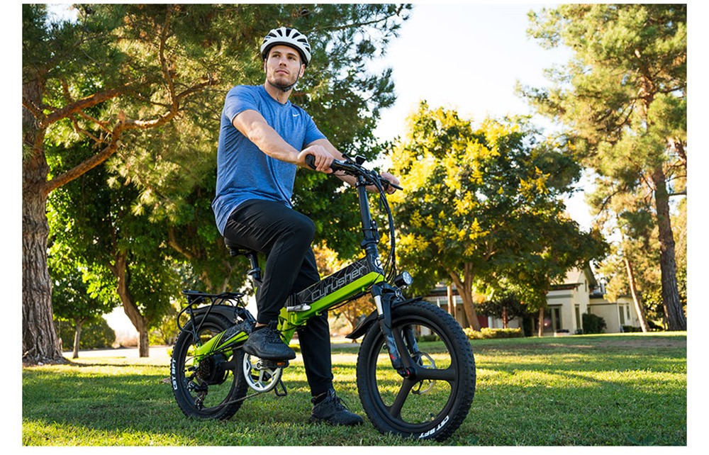 Cyrusher XF590 Folding Electric Bike 500W 48V 10 Ah Battery 7 Speed City E-bike - White 17 Cyrusher XF590 Folding Electric Bike 500W 48V 10 Ah Battery 7 Speed City E-bike - White