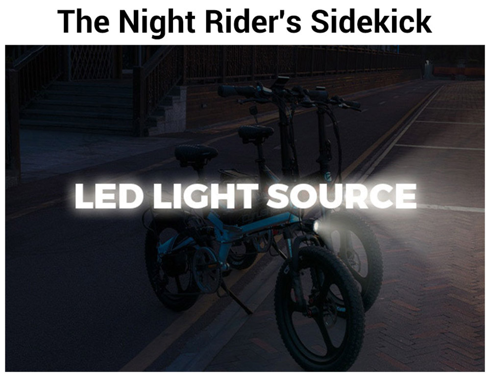 Cyrusher XF590 Folding Electric Bike 500W 48V 10 Ah Battery 7 Speed City E-bike - White