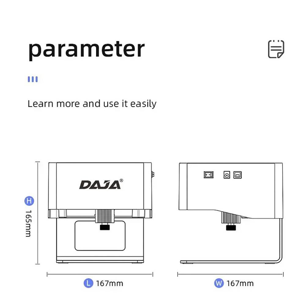 DAJA DJ6 24W Mini Portable Laser Engraving Machine High Precision Engraving Area 80mm x 80mm with Multiple-Protection