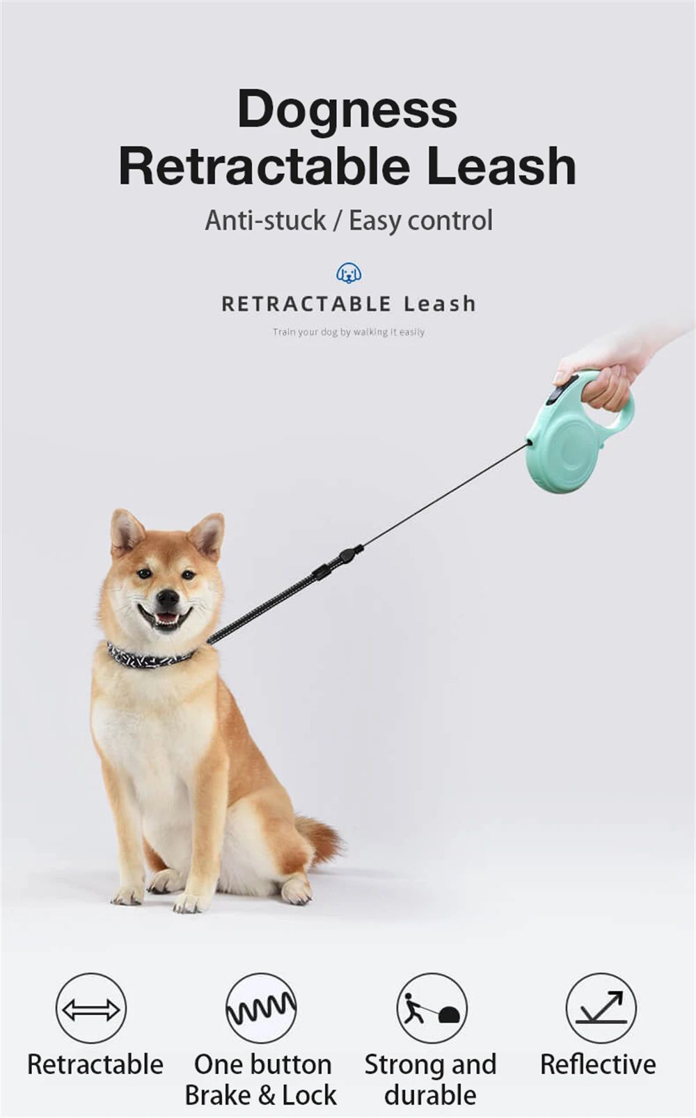 dogness smart retractable dog leash kit