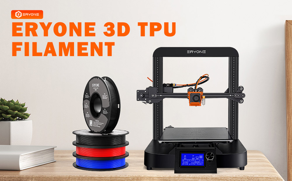 ERYONE TPU Filament pre 3D tlačiareň 1,75 mm Tolerancia 0,03 mm 0,5 kg (1.1 LB) / špirála - sivá