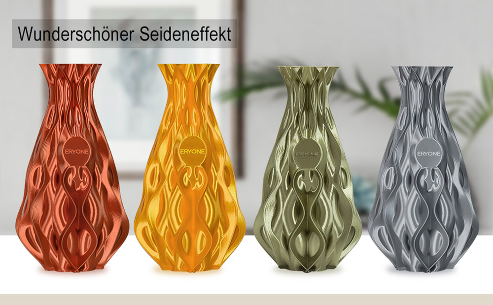 ERYONE Ultra Silk PLA Filament for 3D Printer 1.75mm Tolerance 0.03 mm, 1kg (2.2LBS) / Spool - Red