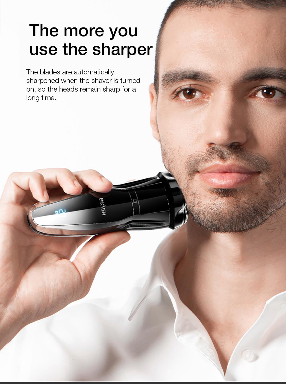 Enchen Gentleman 5S Electric Shaver Intelligent 3D Floating Cutter Head IPX7 Waterproof Wet-dry Dual Use