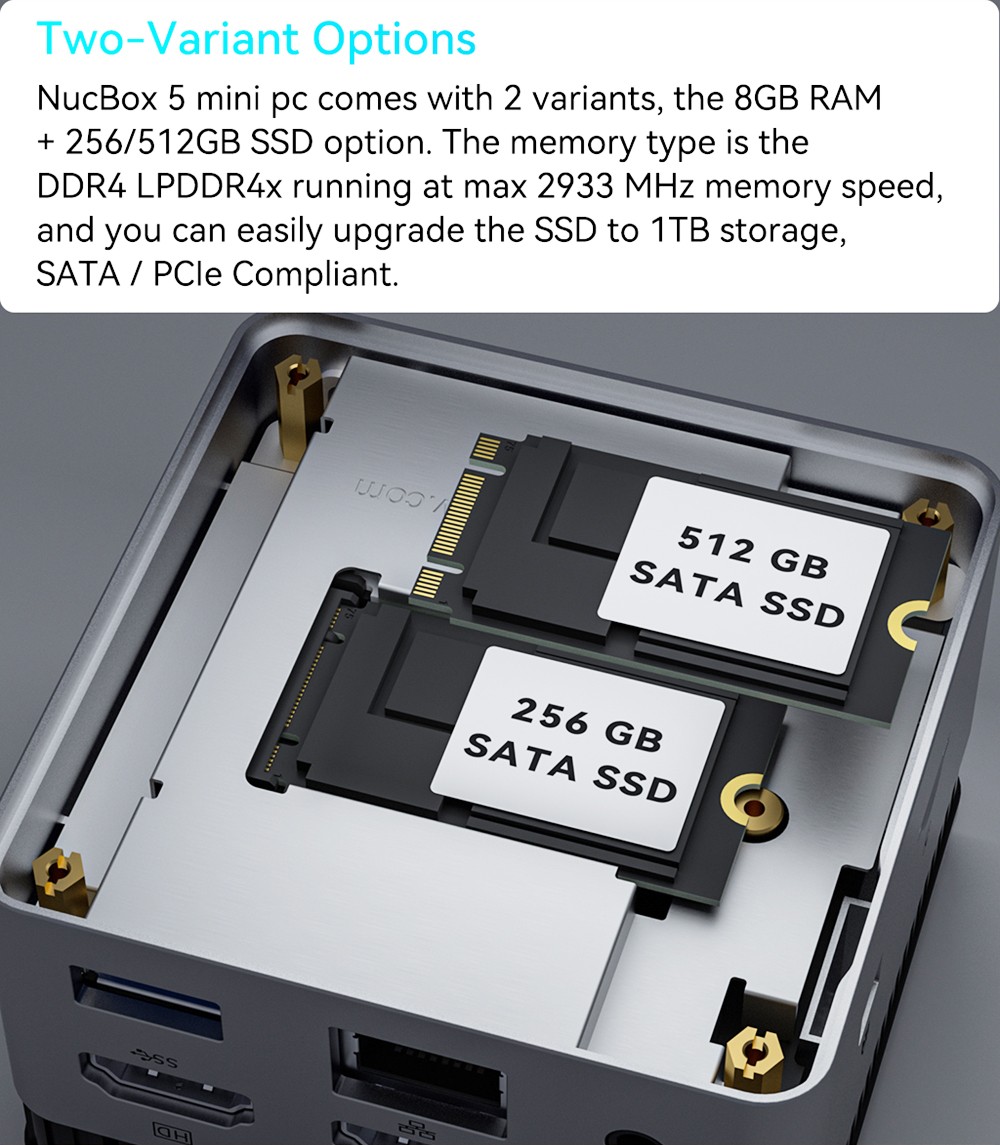 ミニPC GMKtech NucBox5 N5105 8GB Windows11 GMKtec Nucbox5 Mini PC with Windows 11 Home, Intel 11th