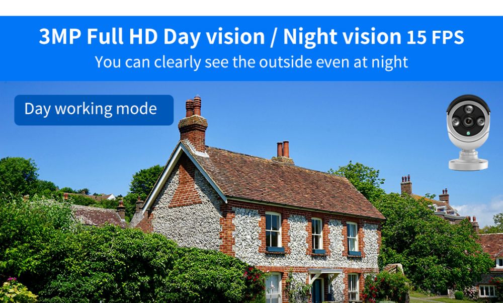 Hiseeu 4Pcs 8CH 3MP Wireless NVR IP Wifi Camera Outdoor IR Night Vision Security Cameras Surveillance