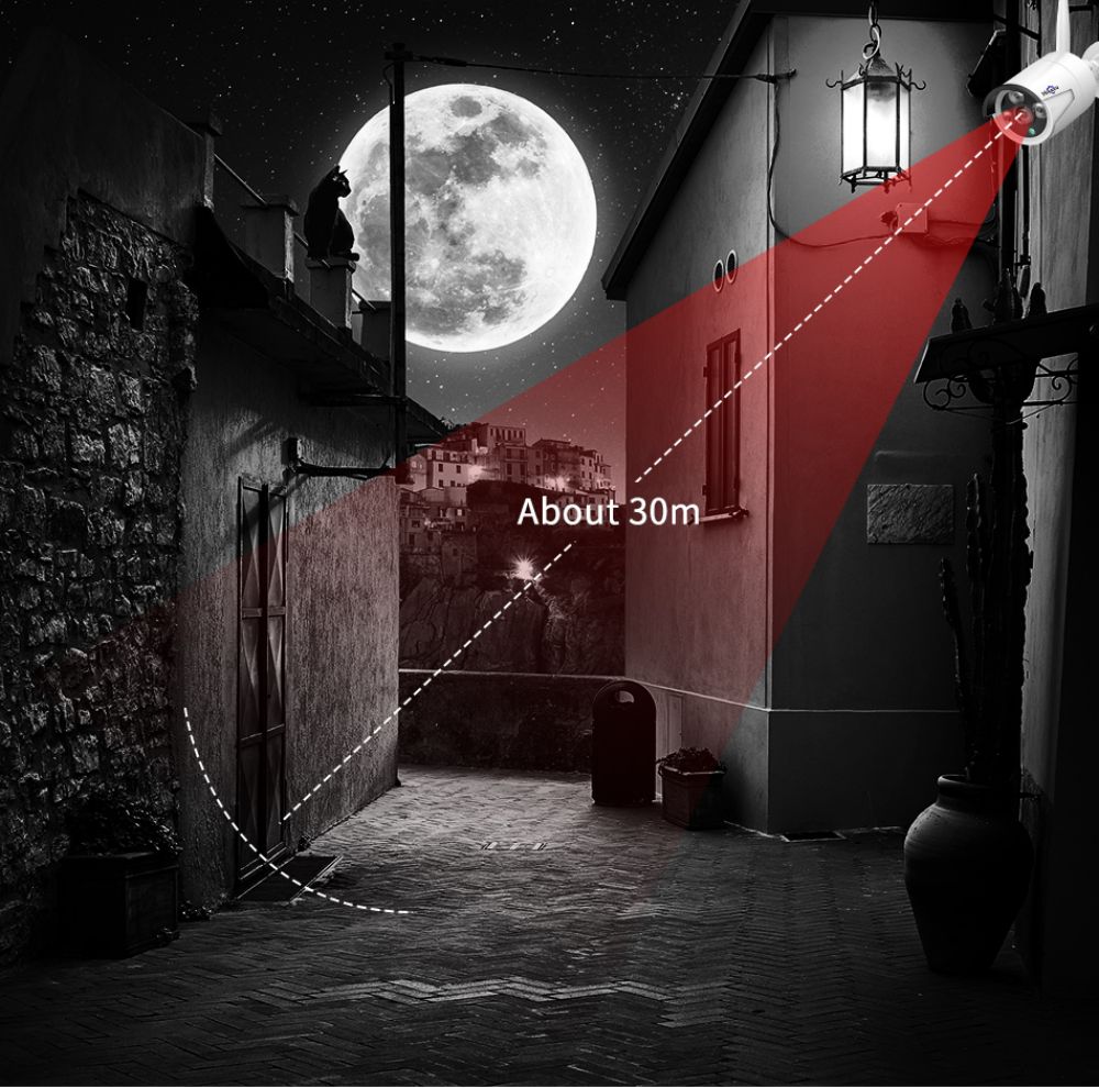 Hiseeu 4Pcs 8CH 3MP Wireless NVR IP Wifi Camera Outdoor IR Night Vision Security Cameras Surveillance