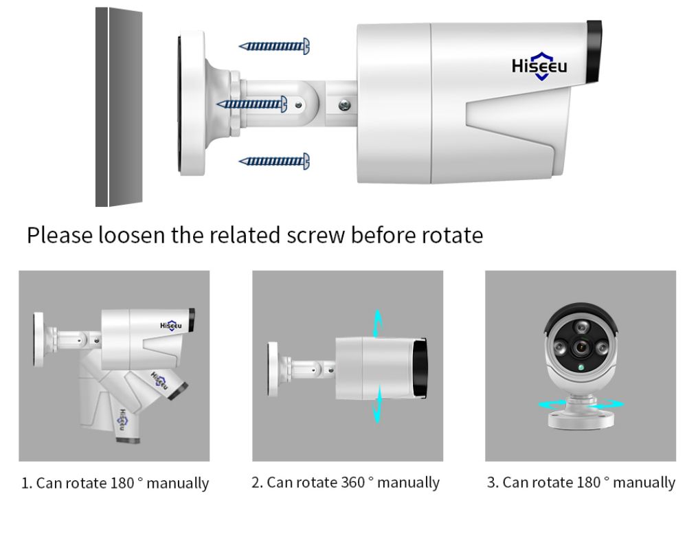 Hiseeu 4Pcs 8CH 3MP Wireless NVR IP Wifi Camera Outdoor IR Night Vision Security Cameras Surveillance