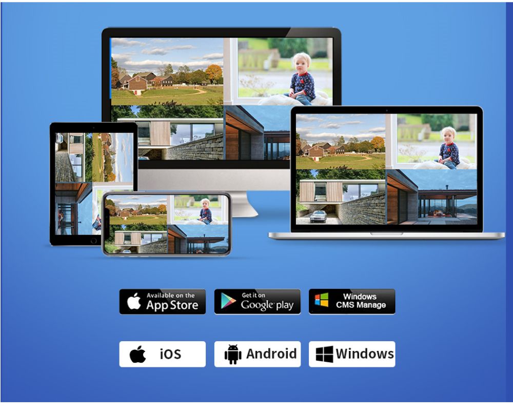 Hiseeu 4Pcs 8CH 3MP Wireless NVR IP Wifi Camera Outdoor IR Night Vision Security Cameras Surveillance