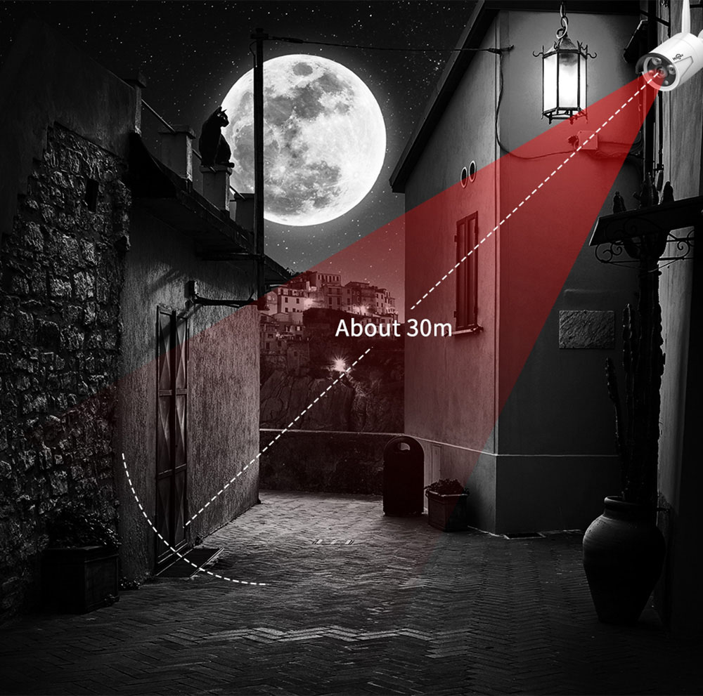 Hiseeu 4Pcs 8CH 3MP 1536P Wireless Security Cameras Kit Outdoor Waterproof CCTV System Set with 10.1inch Monitor NVR