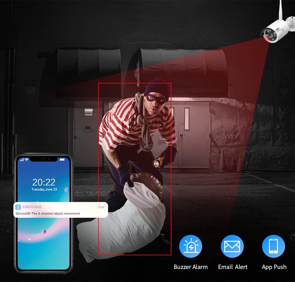 Hiseeu 4Pcs 8CH 3MP 1536P Wireless Security Cameras Kit Outdoor Waterproof CCTV System Set with 10.1inch Monitor NVR