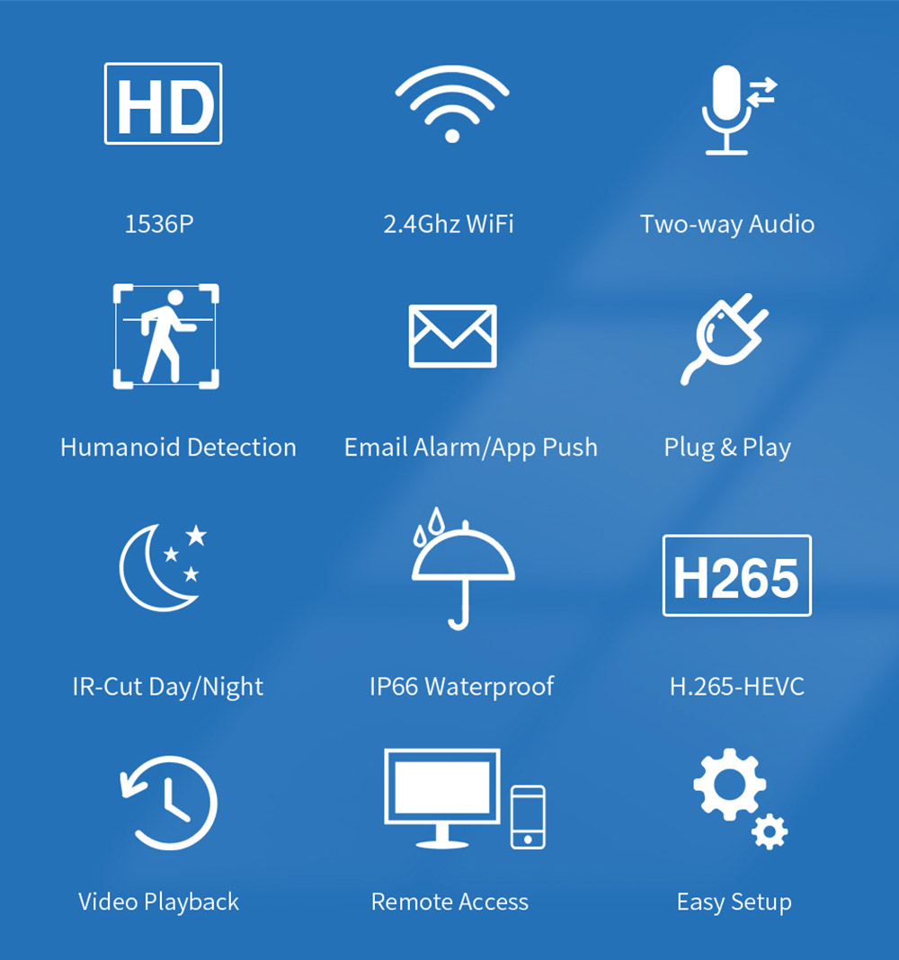 Hiseeu Wireless 8CH 4PCS 3MP 1536P HD Two-way Audio CCTV Security Camera for Indoor Home