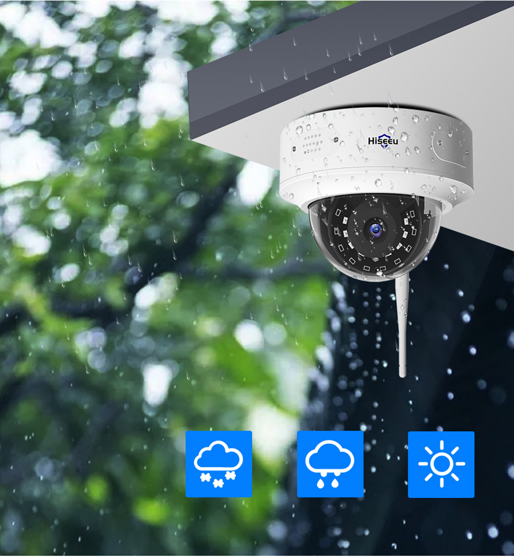 Hiseeu Wireless 8CH 4PCS 3MP 1536P HD Two-way Audio CCTV Security Camera for Indoor Home