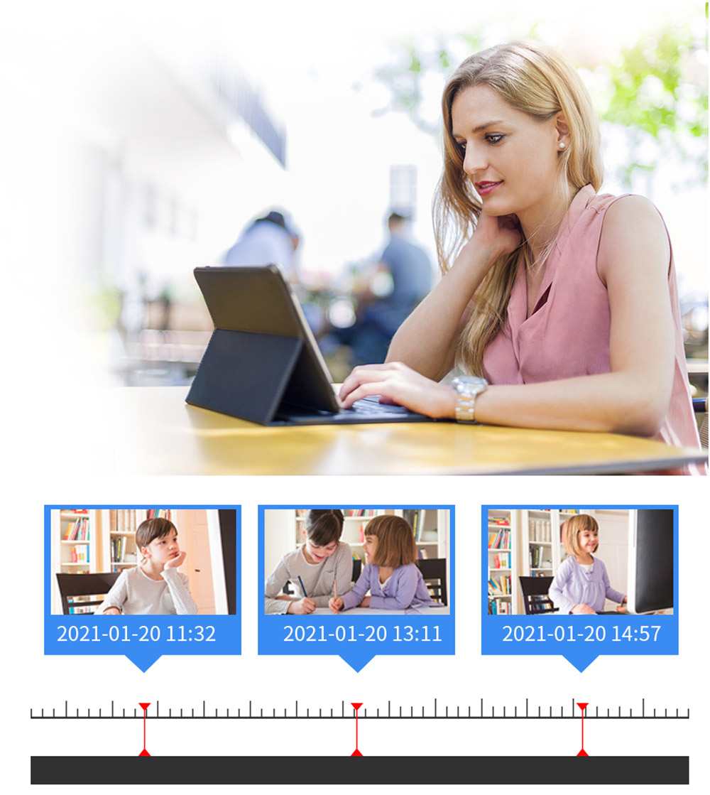 Hiseeu Wireless 8CH 4PCS 3MP 1536P HD Two-way Audio CCTV Security Camera for Indoor Home