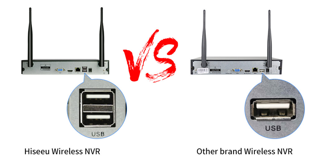 Hiseeu Wireless 8CH 4PCS 3MP 1536P HD Two-way Audio CCTV Security Camera for Indoor Home