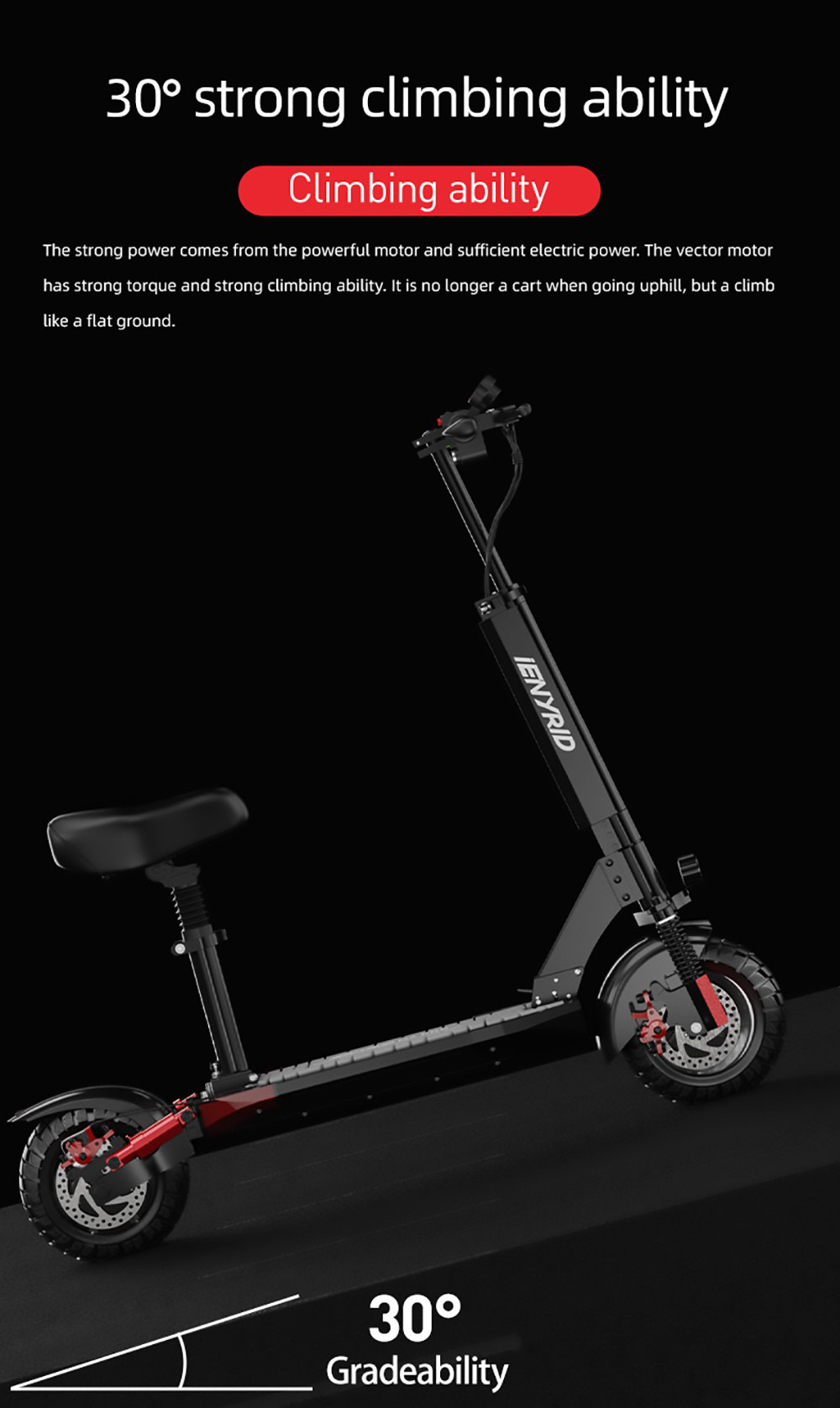 IENYRID M4 Pro Electric Scooter Foldable 10'' Off-road Tires 48V 16Ah Battery 500W Motor 40-45 Max Speed 55-65km Range
