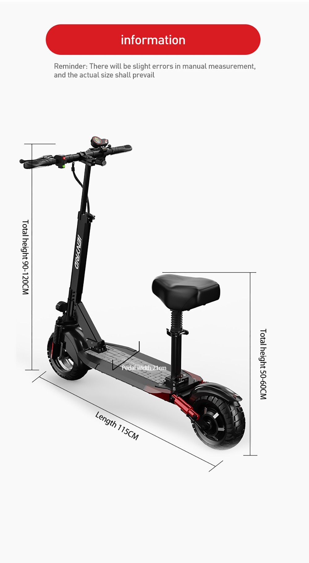 IENYRID M4 Pro Electric Scooter Foldable 10'' Off-road Tires 48V 16Ah Battery 500W Motor 40-45 Max Speed 55-65km Range