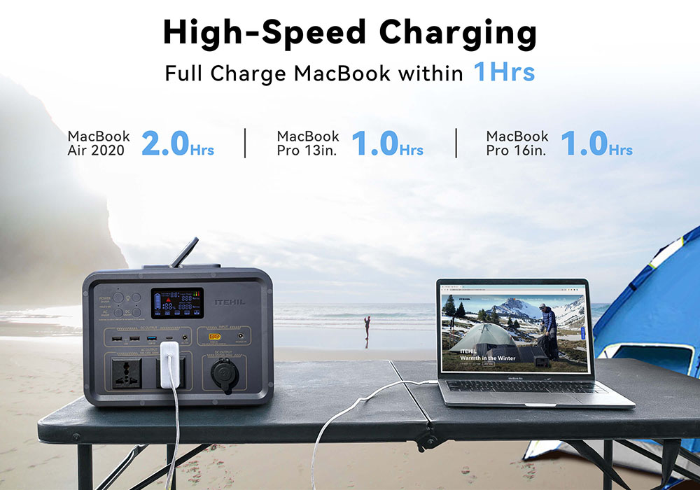 ITEHIL IT500 500W LiFePO4 Portable Power Station Fast Charging with LED Display for Camping Outdoor RV