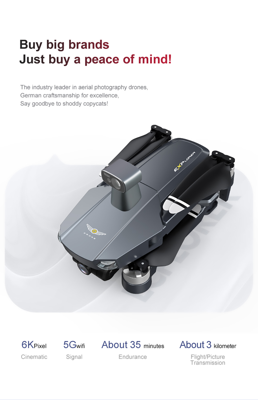 JJRC X20 Obstacle Avoidance Version 6K GPS 5G WIFI FPV Brushless RC Drone with Dual Camera 27mins Flight Time RTF - 2 Batteries