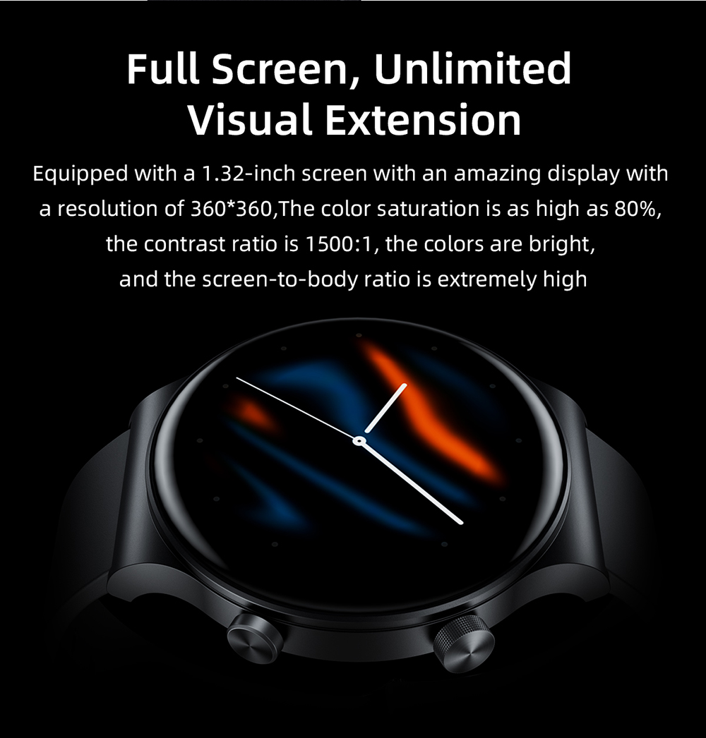 KUMI GT5 Pro Smartwatch 1.32'' HD Screen with Bluetooth Call Multiple Sport Modes Heart Health SpO2 Measurement - Sliver