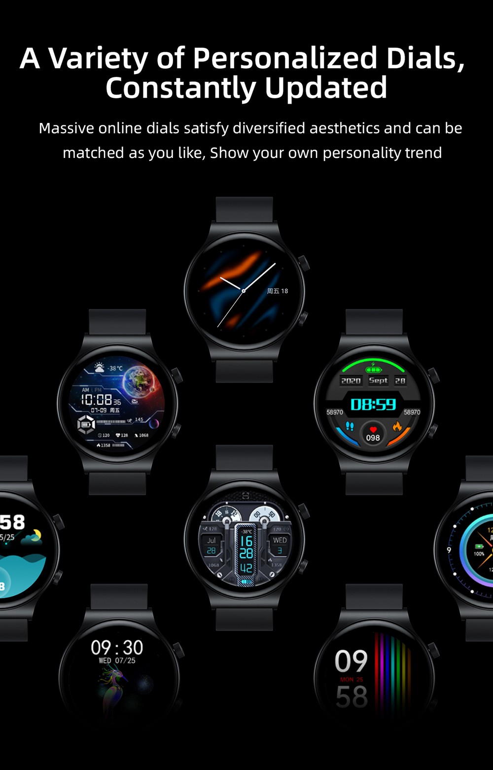 KUMI GT5 Pro Smartwatch 1.32'' HD Screen with Bluetooth Call Multiple Sport Modes Heart Health SpO2 Measurement - Sliver