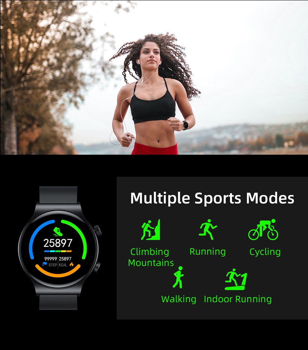 KUMI GT5 Pro Smartwatch 1.32'' HD Screen with Bluetooth Call Multiple Sport Modes Heart Health SpO2 Measurement - Sliver