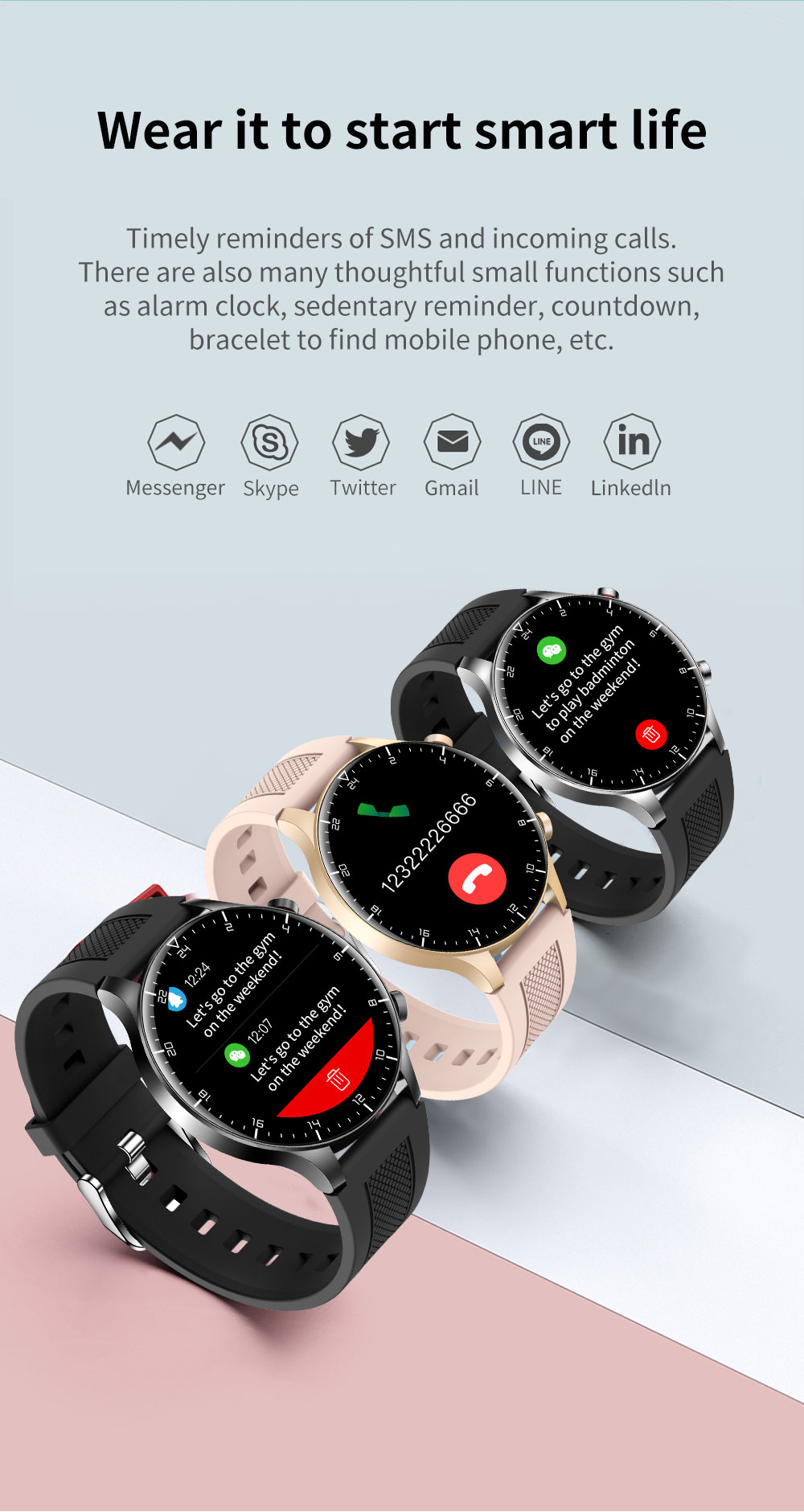 KUMI GW16T Pro Smartwatch 1.3'' Touch Screen Multiple Sport Modes Heart Health SpO2 Measurement IP68 Waterproof - Gold
