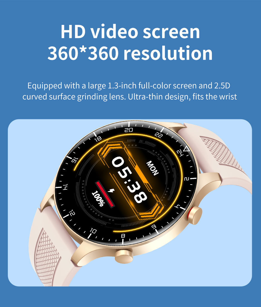 KUMI GW16T Pro Smartwatch 1.3'' Touch Screen Multiple Sport Modes Heart Health SpO2 Measurement IP68 Waterproof - Sliver