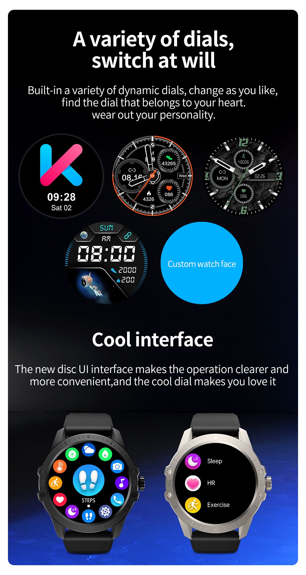KUMI GW2 Smartwatch 1.32'' HD Color Screen with Bluetooth Call Heart Rate Monitoring Multi-Sport Modes - Silver