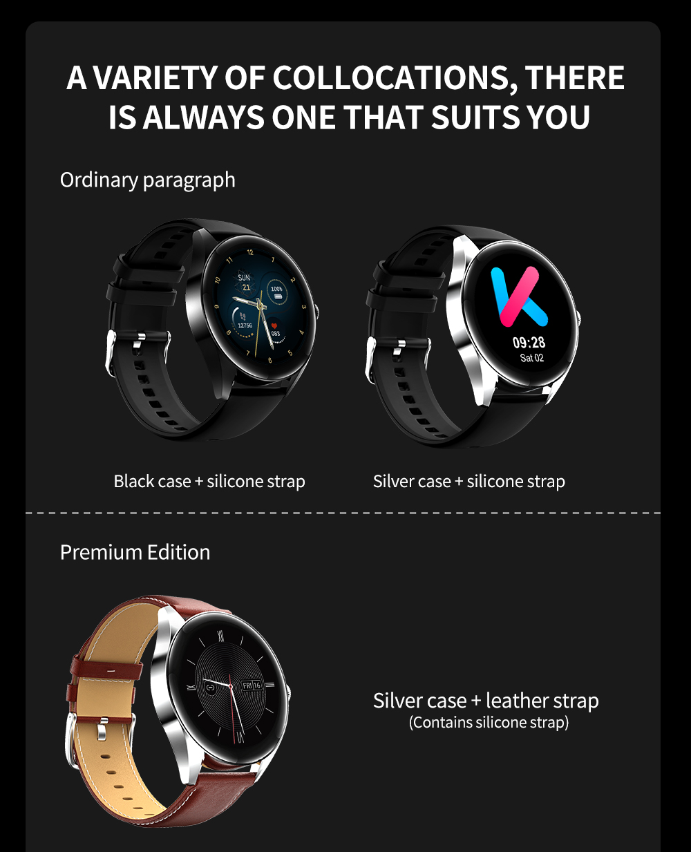KUMI GW3 Smartwatch for Men 1.32'' HD Color Screen with Bluetooth Call Heart Rate Monitoring Multi-Sport Modes - Black