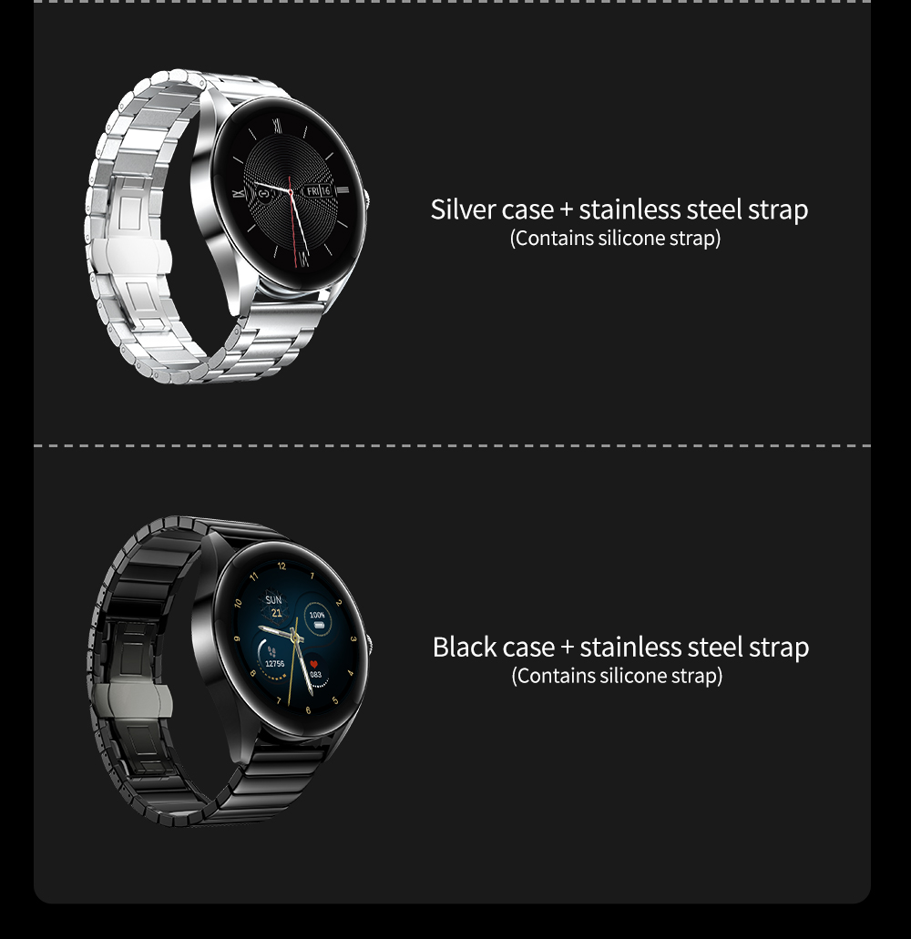 KUMI GW3 Smartwatch for Men 1.32'' HD Color Screen with Bluetooth Call Heart Rate Monitoring Multi-Sport Modes - Silver