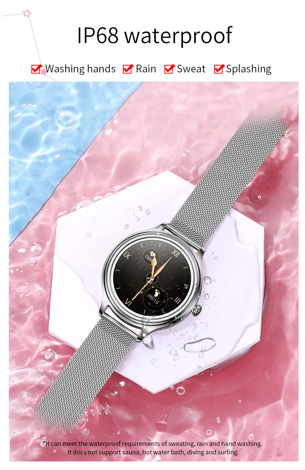 KUMI K3 Smartwatch For Women 1 09 HD Color Screen Silver