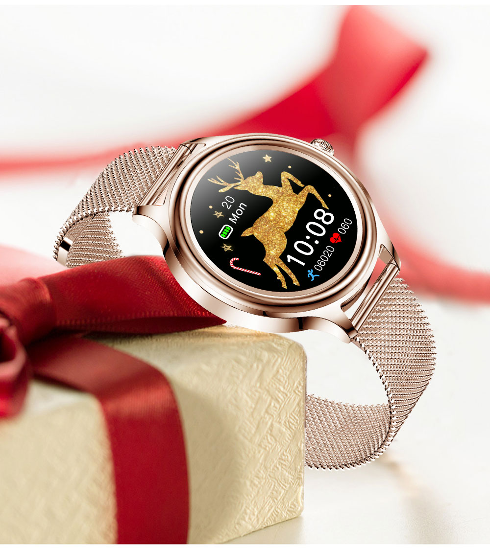 KUMI K3 Smartwatch for Women 1.09'' HD Color Screen Sleep Analysis Multi-motion Modes Information Reminder - Silver