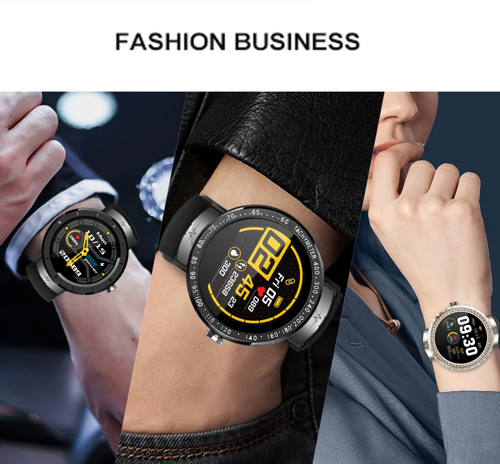 KUMI KU5 Smartwatch 1.22'' TFT Screen Real-time Health Monitoring Multi-dial Switch Various Sport Modes - Black