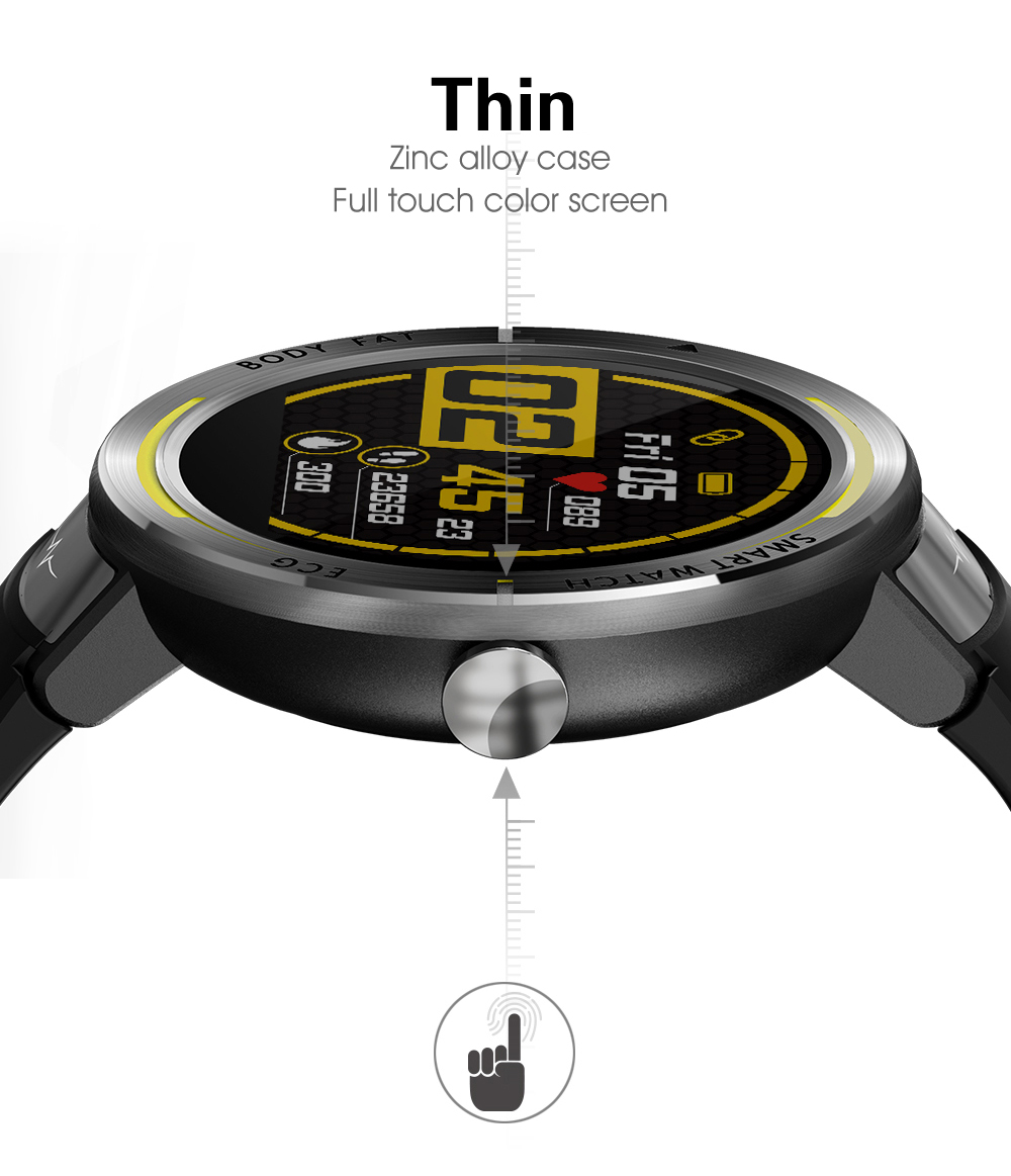 KUMI KU5 Smartwatch 1.22'' TFT Screen Real-time Health Monitoring Multi-dial Switch Various Sport Modes - Black