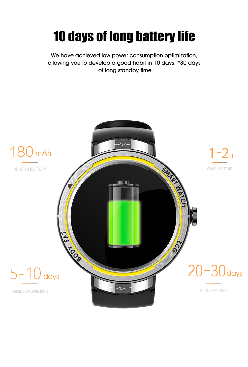 KUMI KU5 Smartwatch 1.22'' TFT Screen Real-time Health Monitoring Multi-dial Switch Various Sport Modes - Black