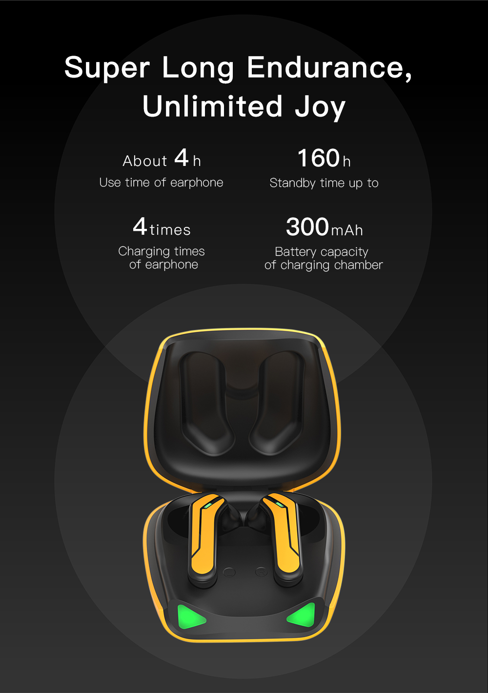 KUMI X2 Pro TWS Bluetooth 5.1 Gaming Earphone with One Touch Key True Wireless Earbuds - White