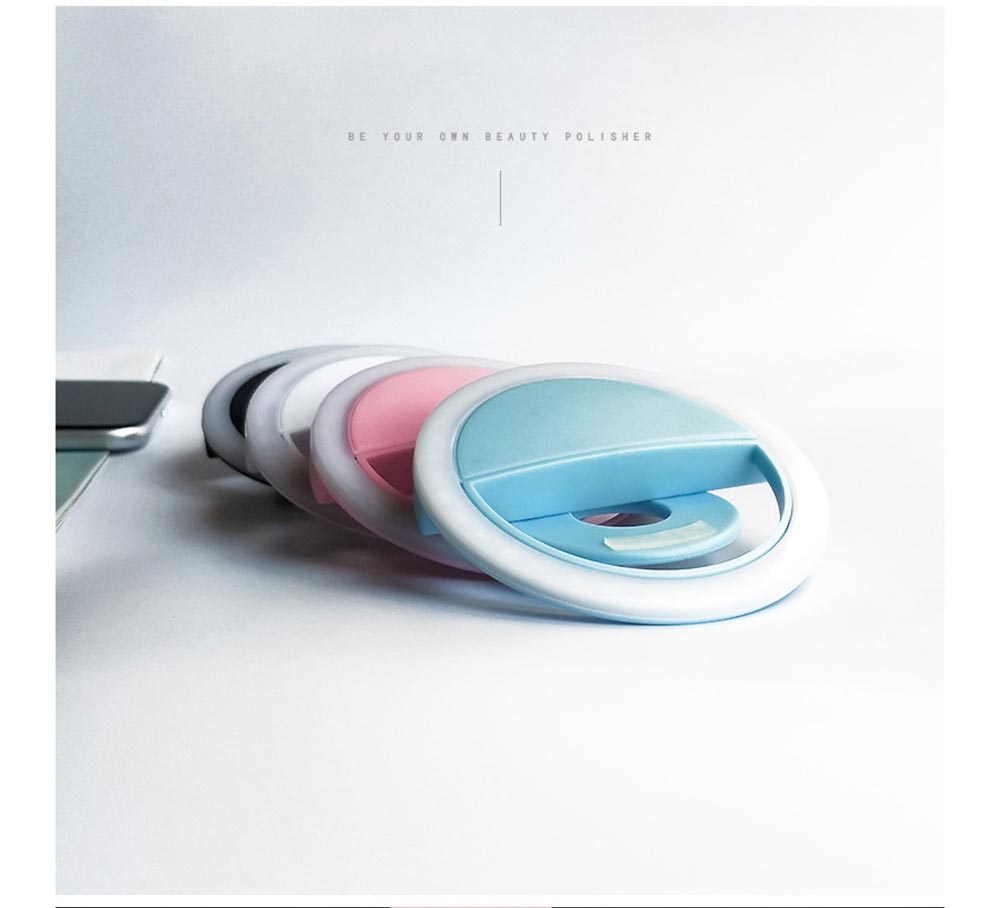 LED Selfie Light Ring Flash Fill Clip Camera For Mobile Phone Tablet iPhone 150mAh Samsung Lumin Ring Clip Light - Black