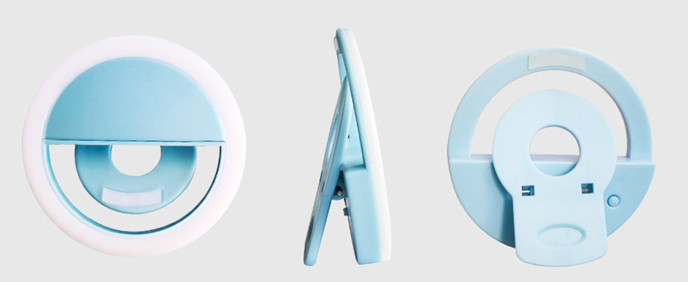 LED Selfie Light Ring Flash Fill Clip Camera For Mobile Phone Tablet iPhone 150mAh Samsung Lumin Ring Clip Light - Black