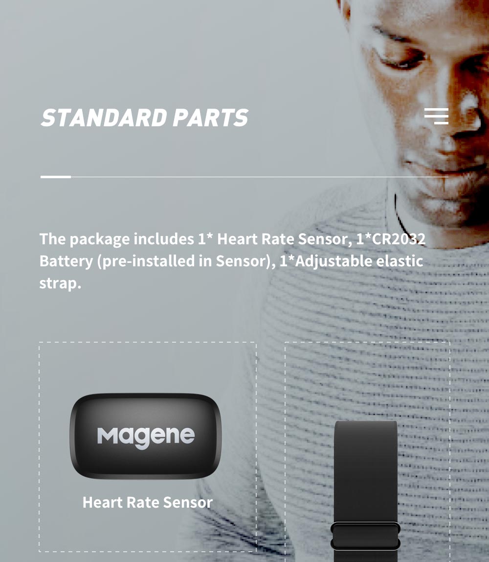 Magene H64 Heart Rate Monitor ANT+/Bluetooth Connection IP67 Waterproof & Dustproof with Long Battery Life